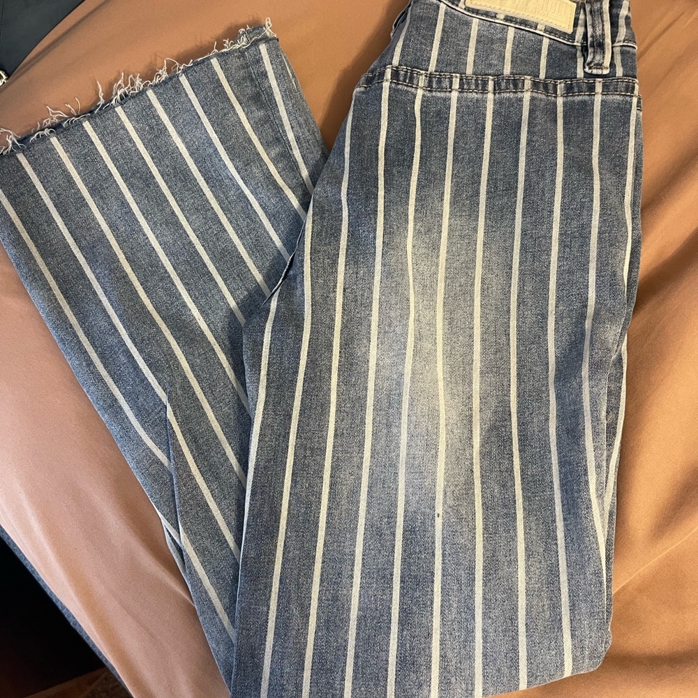Rock n roll Striped Blue and White Jeans